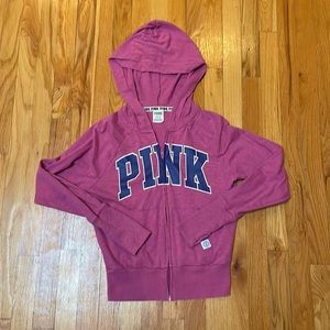 PINK full zip up with thumb holes